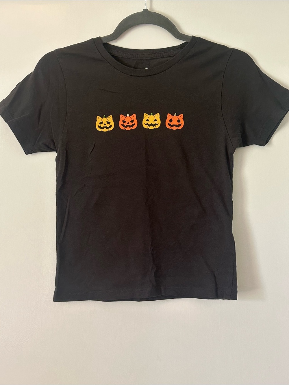 Cat Pumpkin Halloween Baby T-shirt - Women’s S